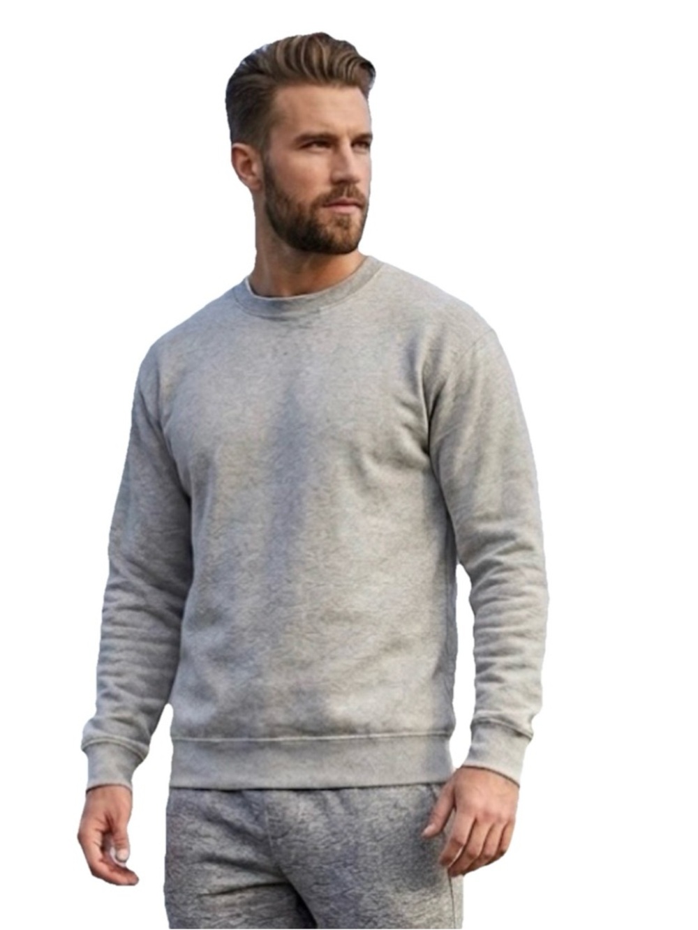 Sporty & Rich Men‘s Grey Cotton Sweatshirt Size XS
